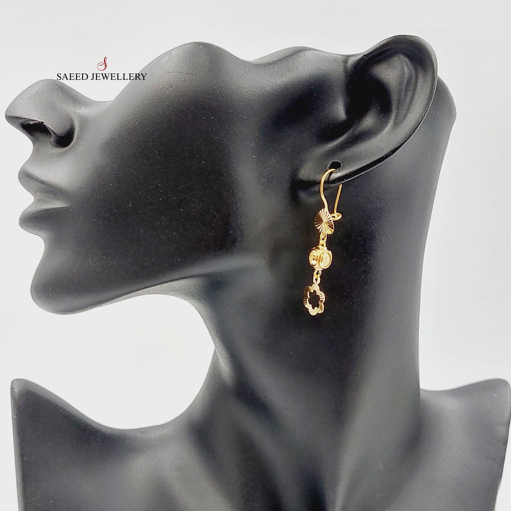 21K Gold Deluxe Balls Earrings by Saeed Jewelry - Image 2