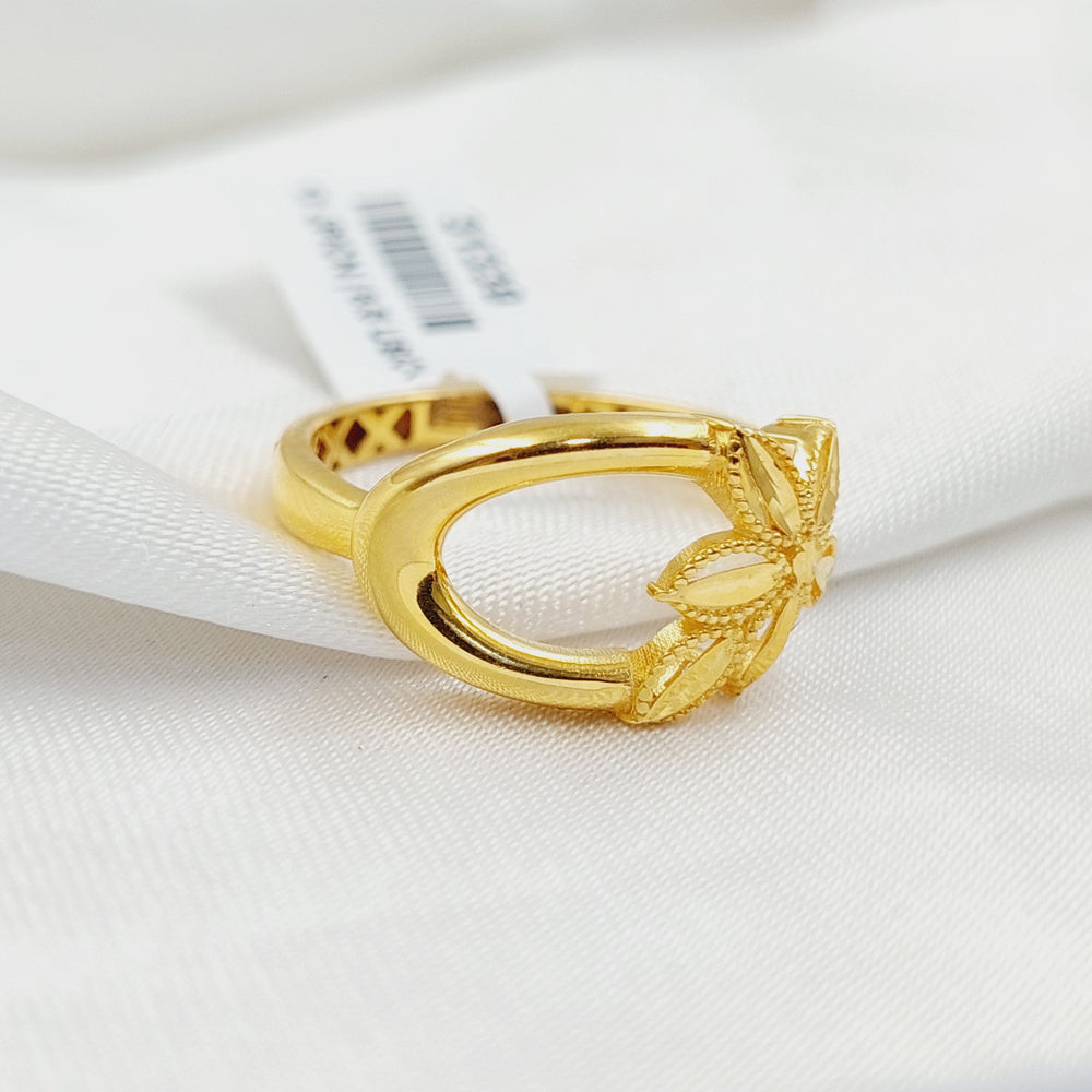 21K Gold Deluxe Leaf Ring by Saeed Jewelry - Image 2