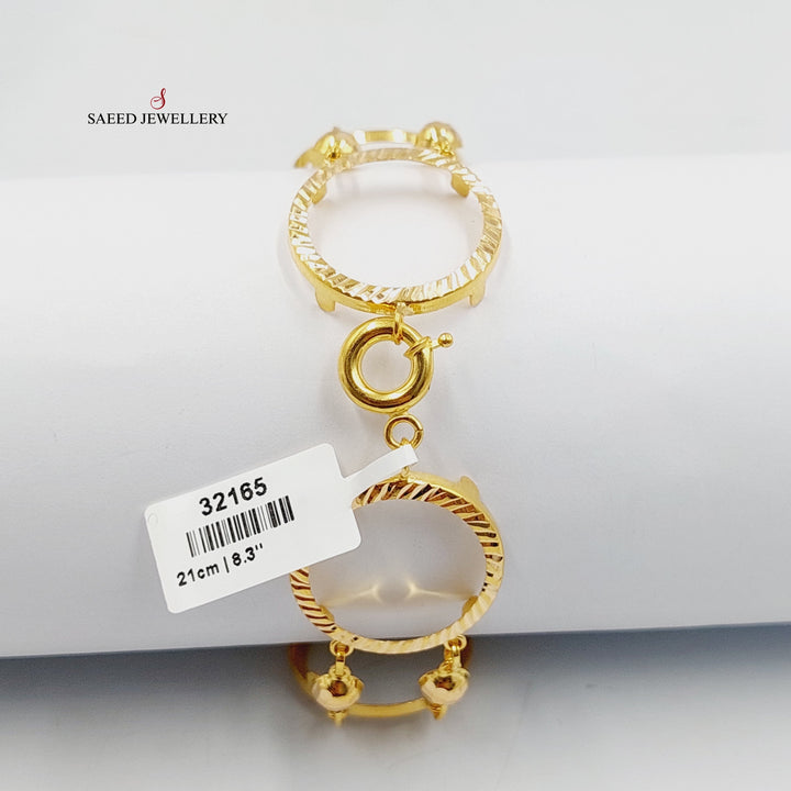 21K Gold Rashadi Frame Bracelet by Saeed Jewelry - Image 3