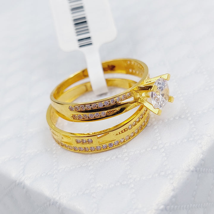 21K Gold Twins Wedding Ring by Saeed Jewelry - Image 5