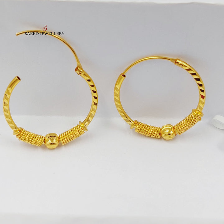 21K Gold Hoop Earrings by Saeed Jewelry - Image 2