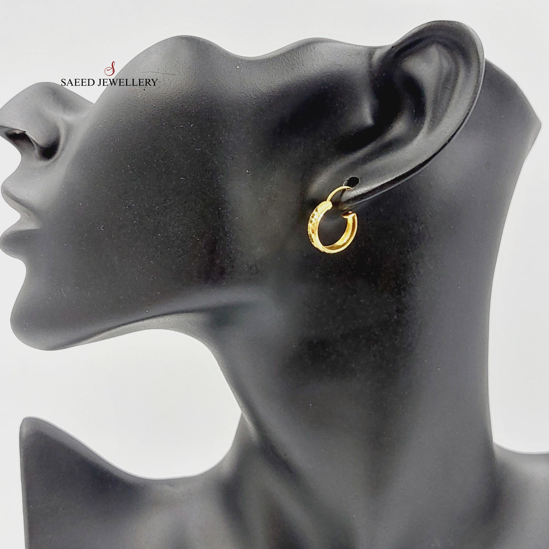 21K Gold Hoop Earrings by Saeed Jewelry - Image 3