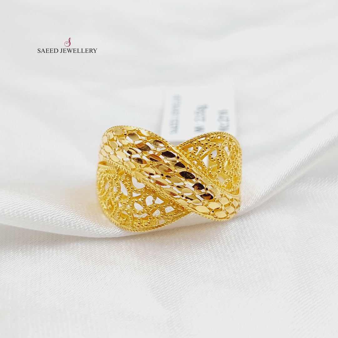 21K خاتم نقش اكسترا-مجوهرات الشيخ سعيد-Saeed Jewelry 