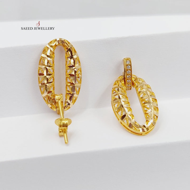 21K Gold Screw Earrings by Saeed Jewelry - Image 9