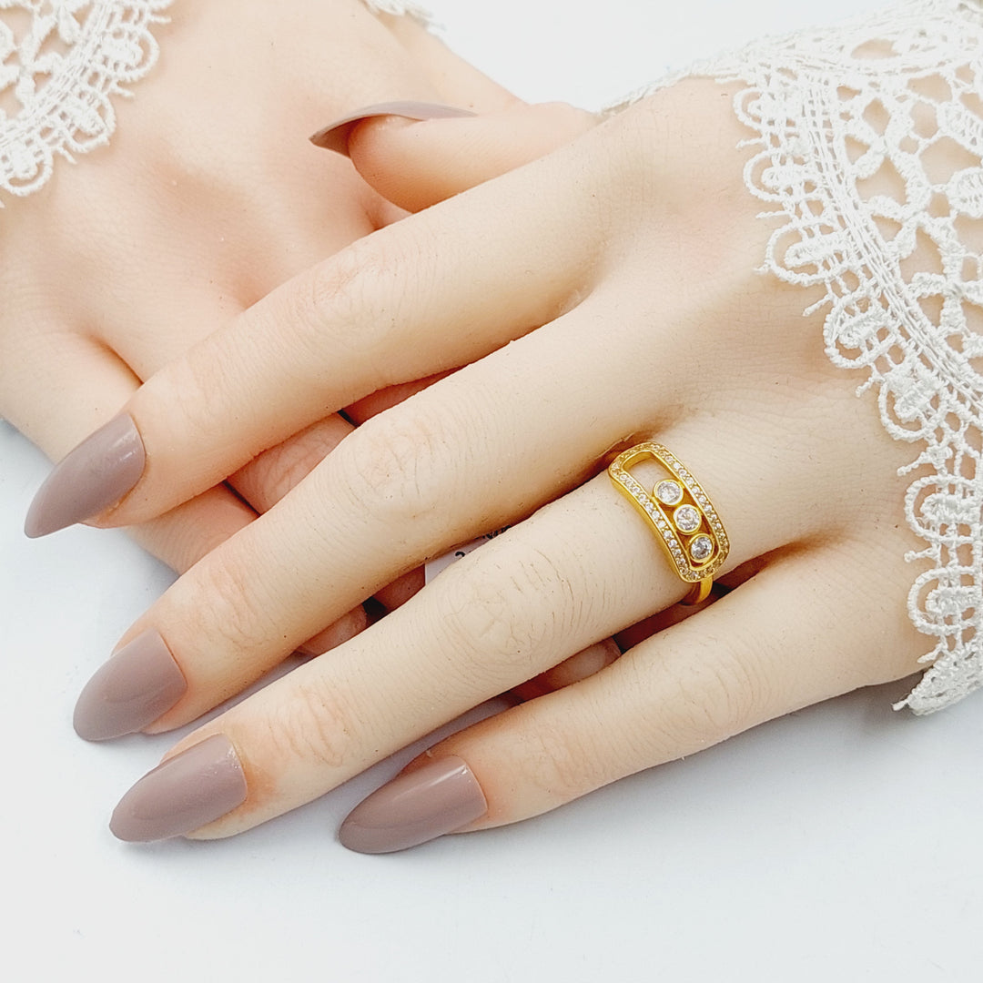 21K خاتم تركي محجر-مجوهرات الشيخ سعيد-Saeed Jewelry 