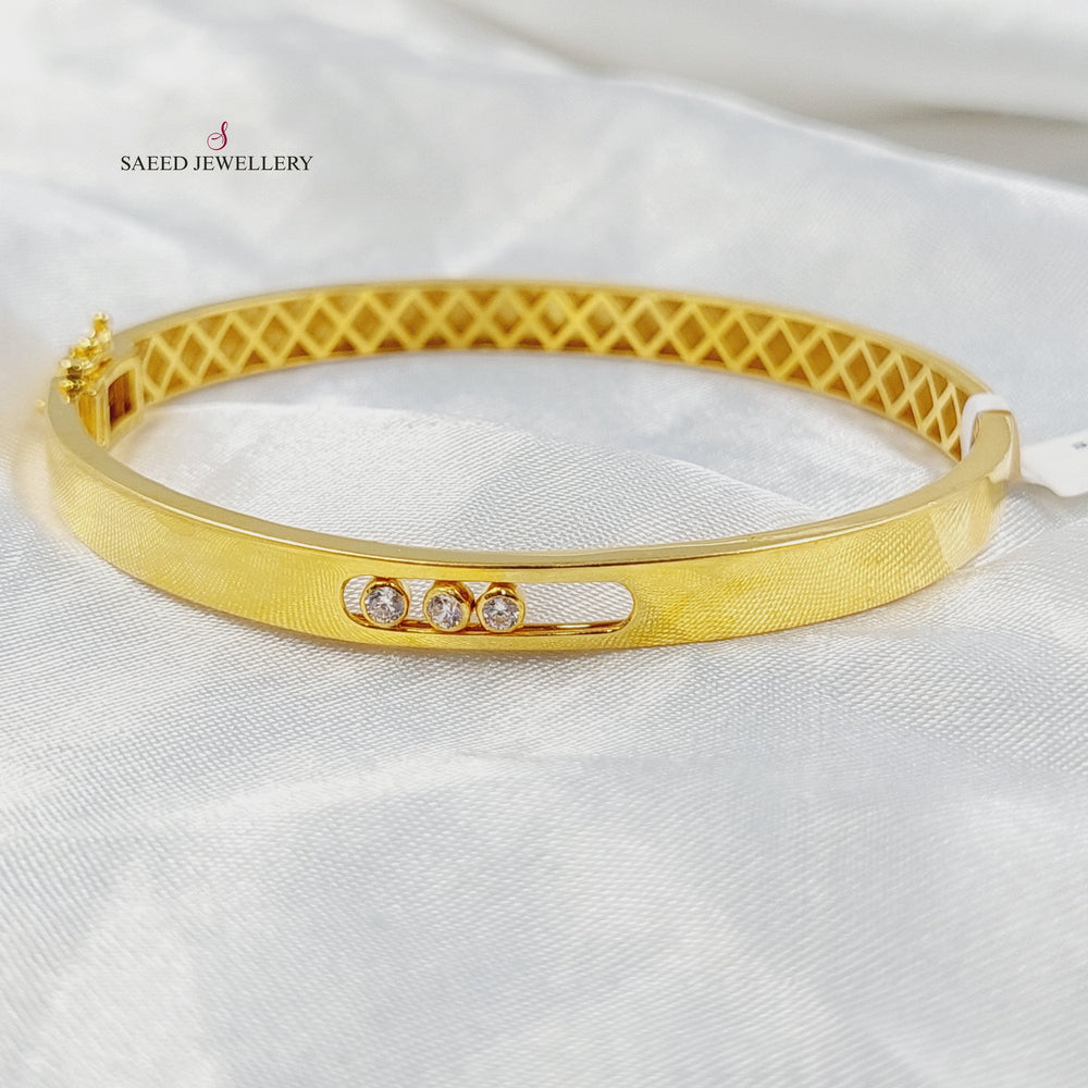 21K Gold Paperclip Bracelet by Saeed Jewelry - Image 2