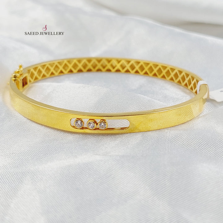 21K Gold Paperclip Bracelet by Saeed Jewelry - Image 2