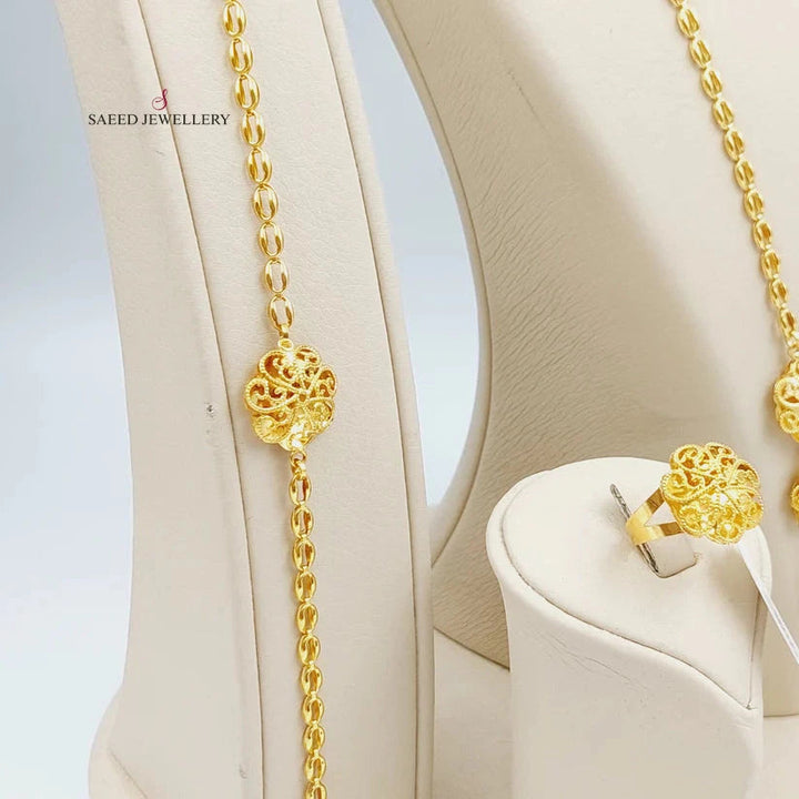 21K Gold Four Pieces Kuwaiti Set by Saeed Jewelry - Image 10