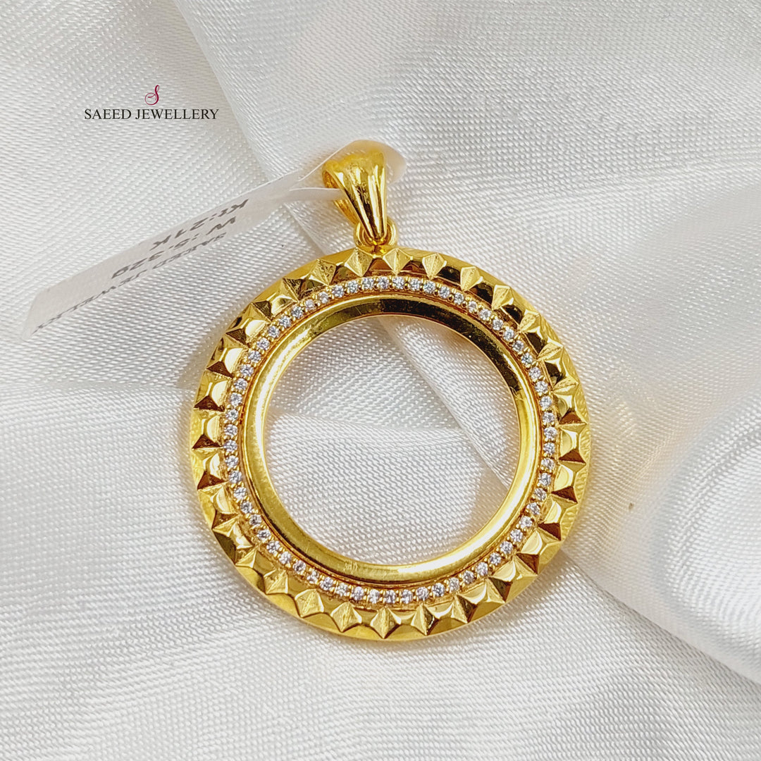 21K Gold Rashadi Frame Pendant by Saeed Jewelry - Image 5