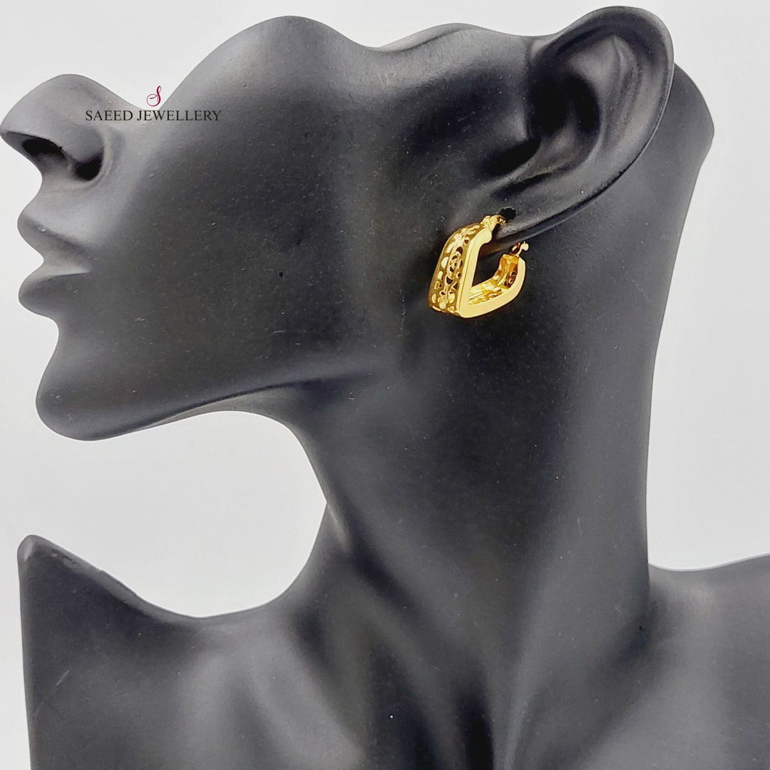 21K Gold Deluxe Hoop Earrings by Saeed Jewelry - Image 3