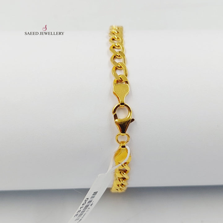 21K Gold Curb Bracelet by Saeed Jewelry - Image 3