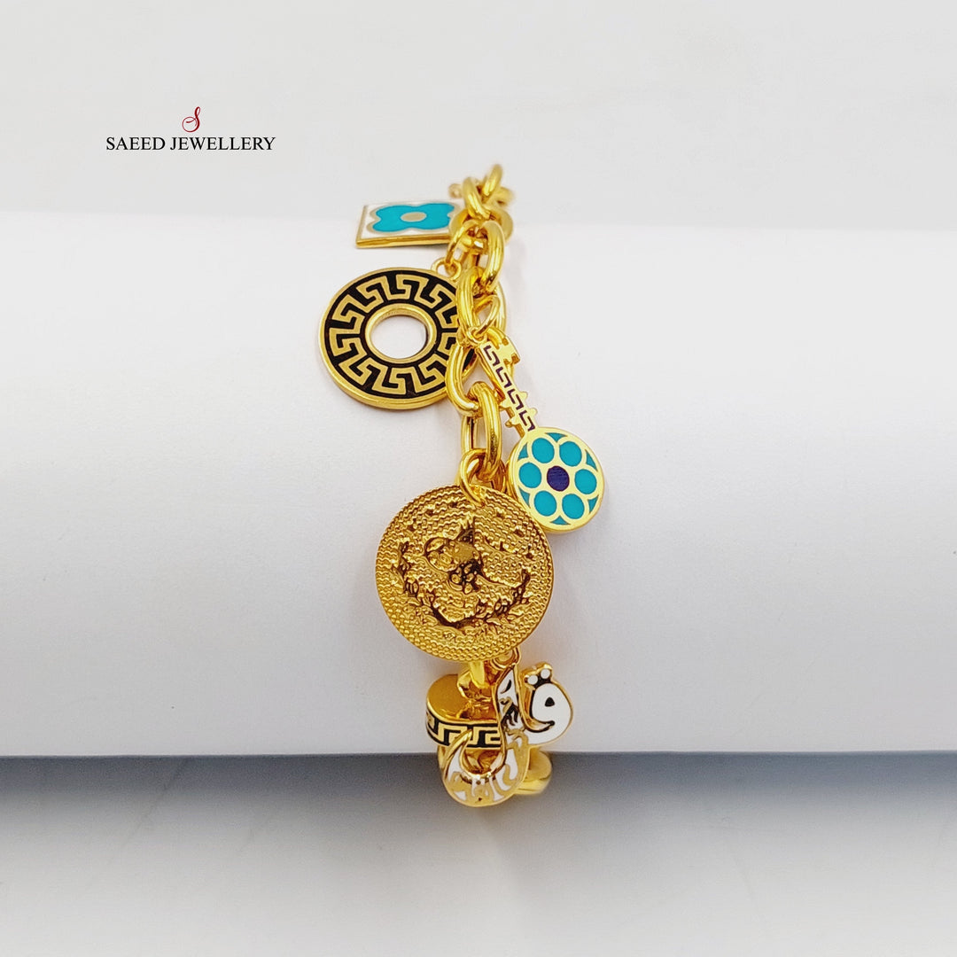 21K Gold Enameled Dandash Bracelet by Saeed Jewelry - Image 1