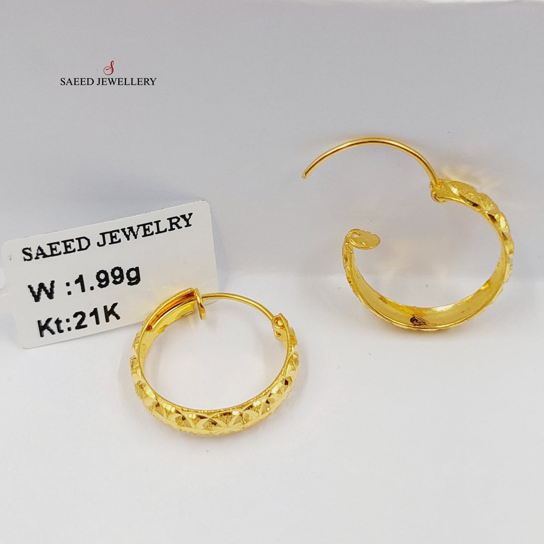 21K Gold Hoop Earrings by Saeed Jewelry - Image 3