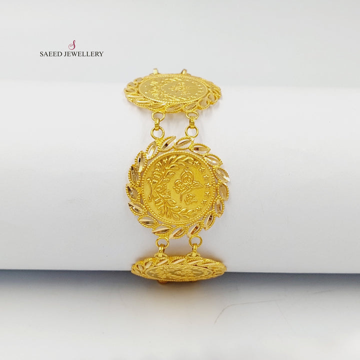 21K Gold Rashadi Leaf Bracelet by Saeed Jewelry - Image 3