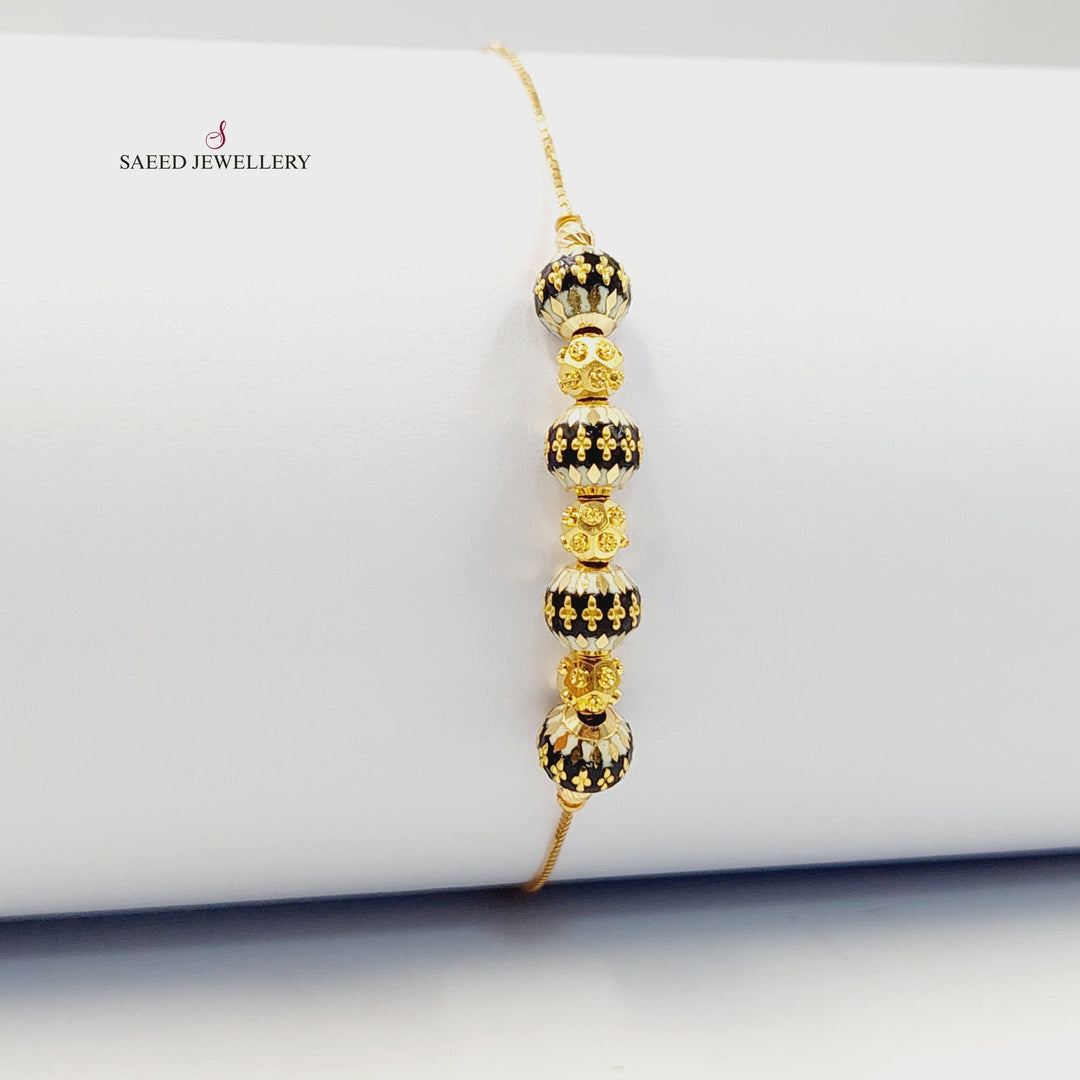 21K Gold Enameled Balls Bracelet by Saeed Jewelry - Image 3