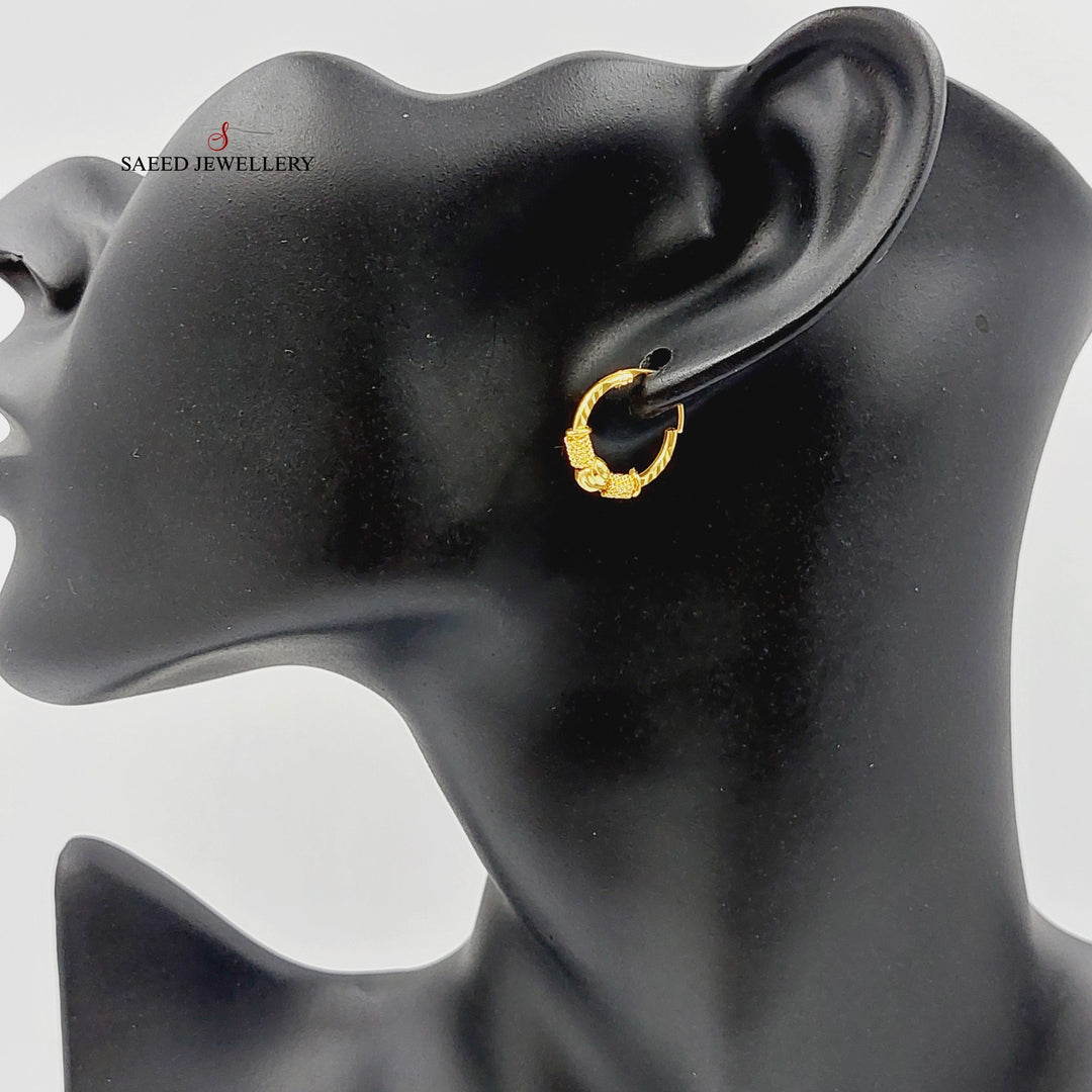 21K Gold Hoop Earrings by Saeed Jewelry - Image 3