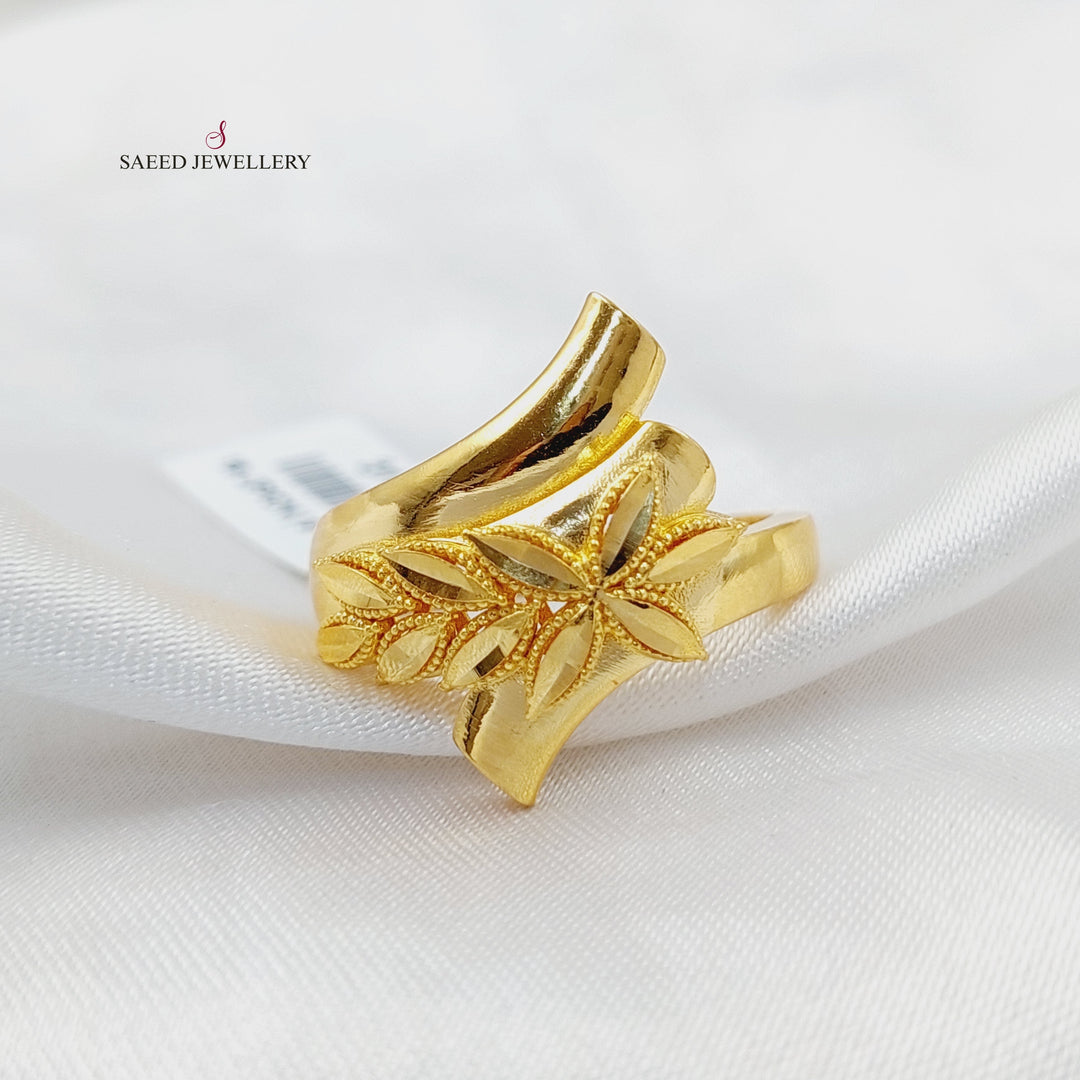 21K Gold Deluxe Leaf Ring by Saeed Jewelry - Image 1