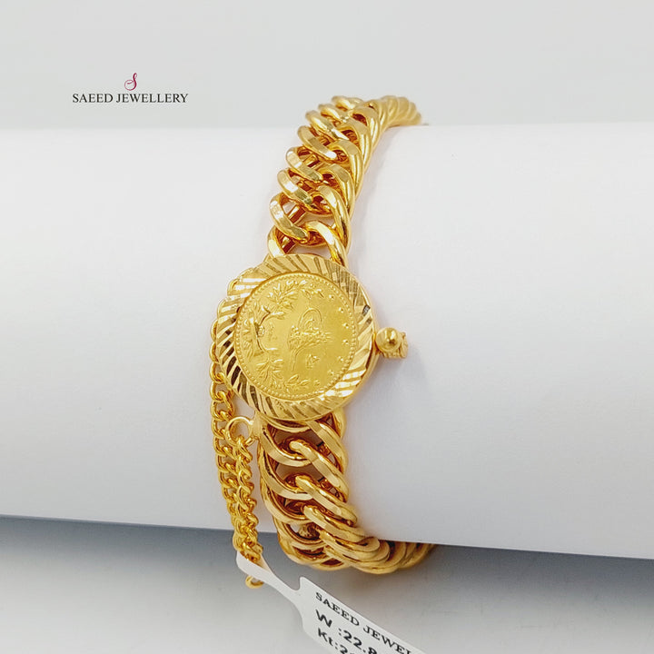 21K Gold Rashadi Links Bracelet by Saeed Jewelry - Image 3