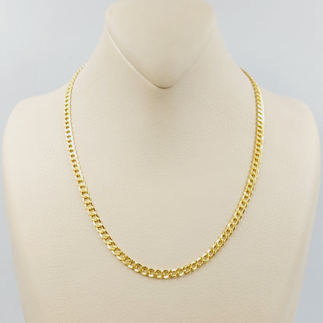 21K Gold 4.5mm Curb Chain by Saeed Jewelry - Image 6