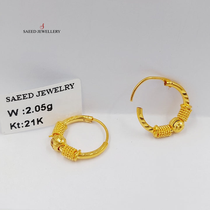 21K Gold Hoop Earrings by Saeed Jewelry - Image 2