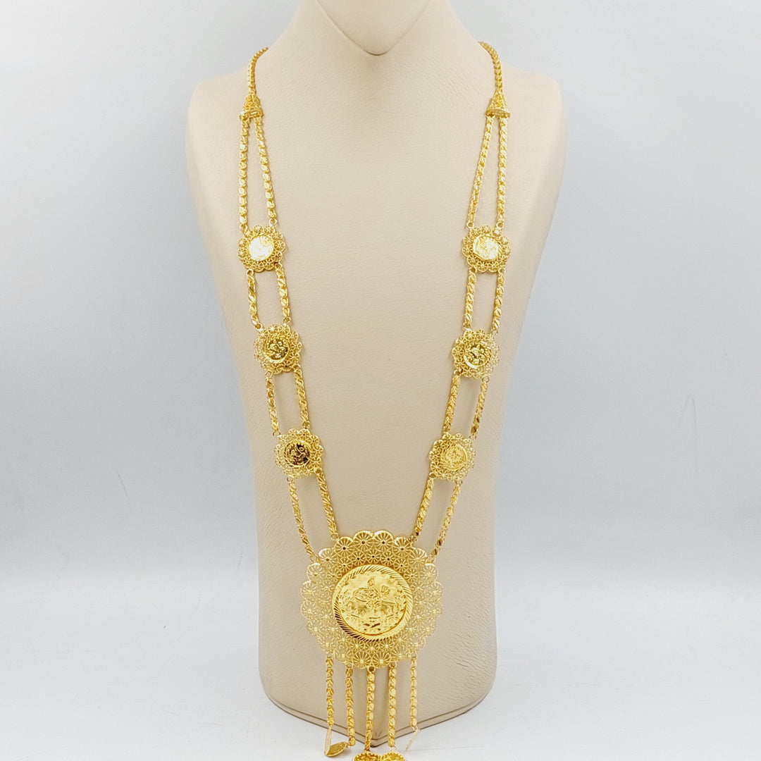 21K Gold Rashadi Long Necklace by Saeed Jewelry - Image 5