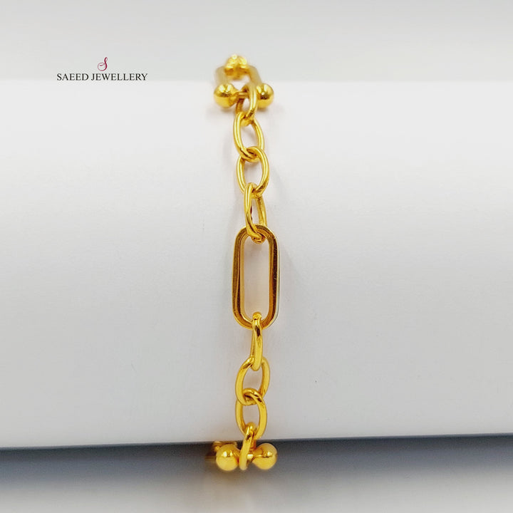 21K Gold Enameled Paperclip Bracelet by Saeed Jewelry - Image 3