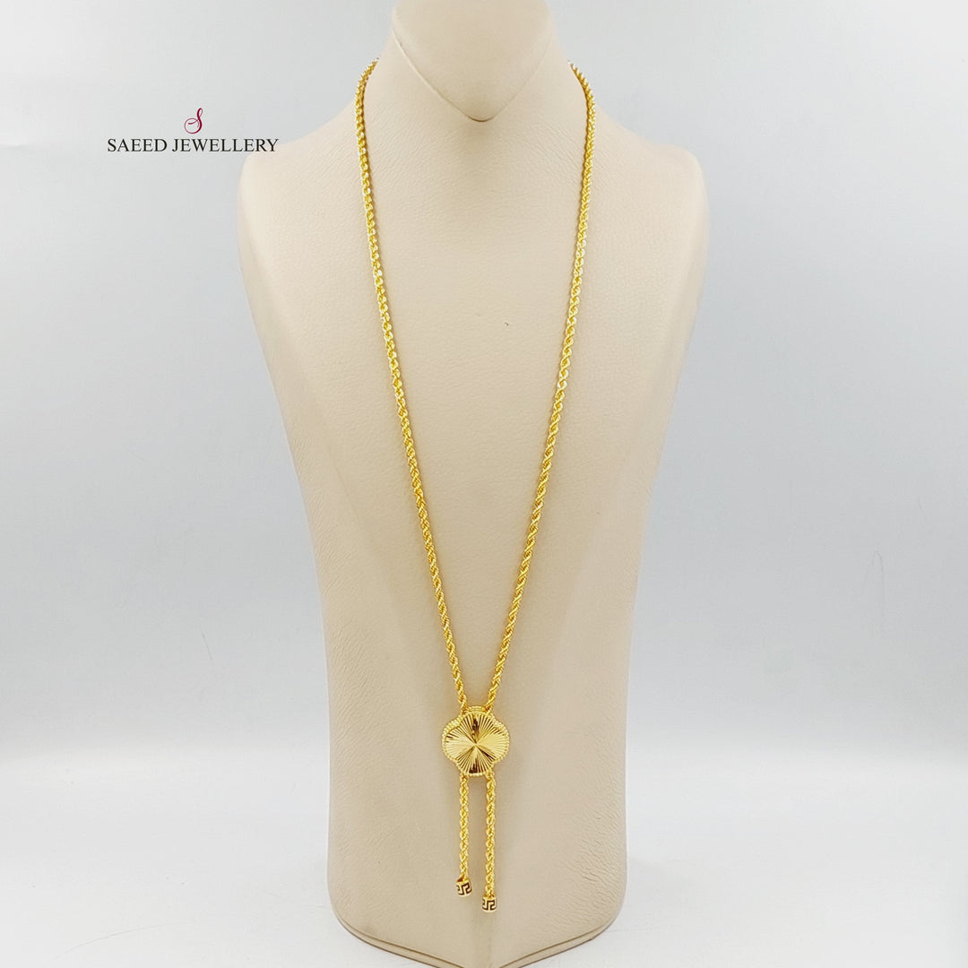 21K Gold Enameled Clover Necklace by Saeed Jewelry - Image 2