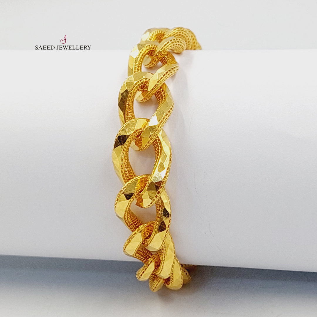 21K Gold Deluxe Cuban Links Bracelet by Saeed Jewelry - Image 2