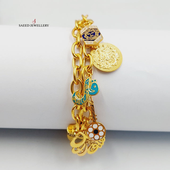 21K Gold Enameled Dandash Bracelet by Saeed Jewelry - Image 1