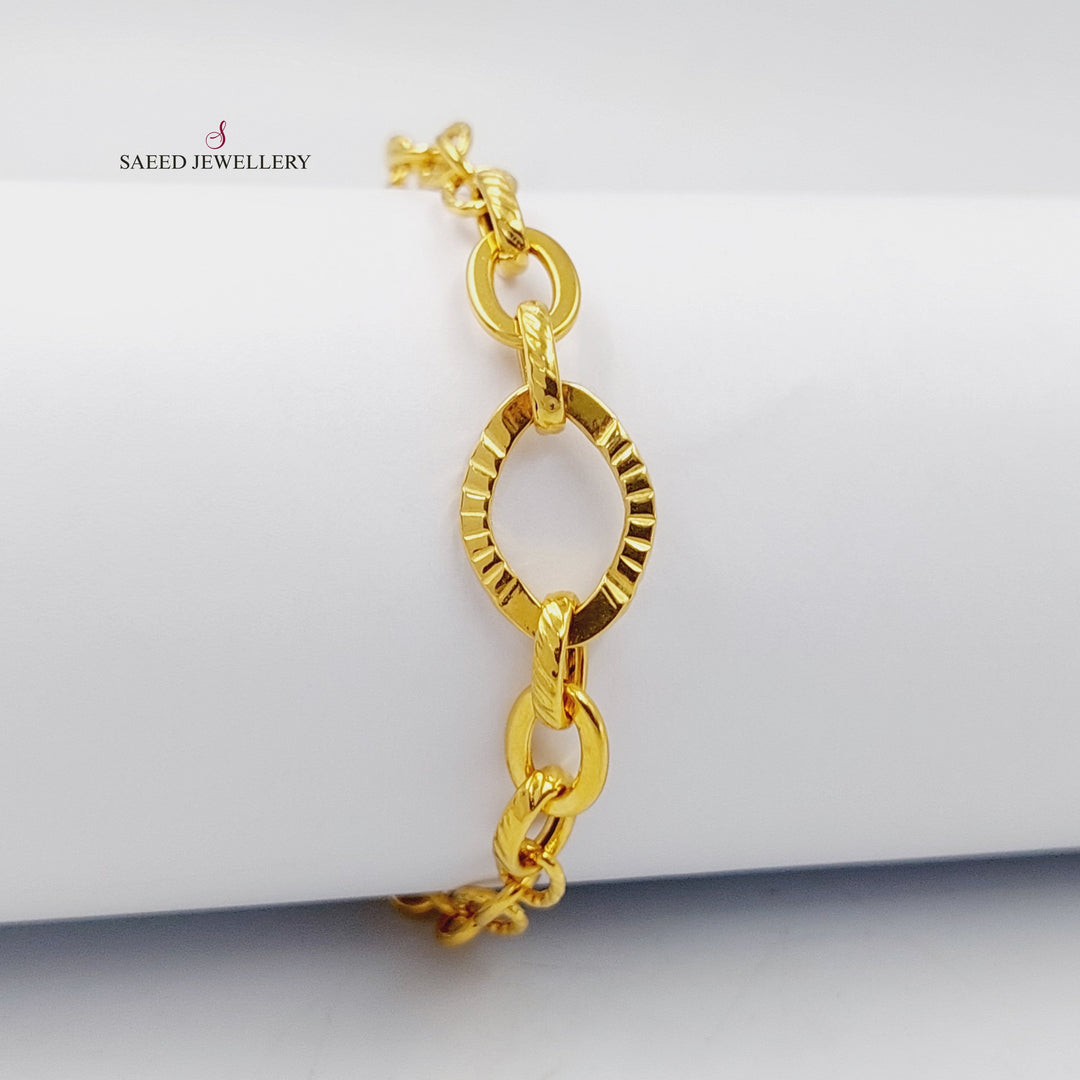 Cuban Links Bracelet  Made Of 21K Yellow Gold by Saeed Jewelry-30304