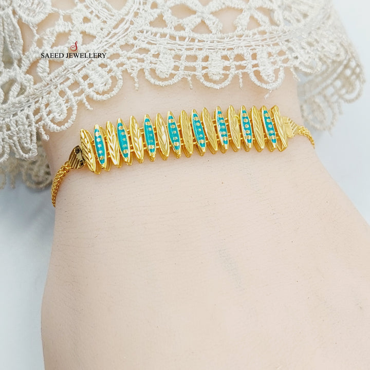21K اسوارة اجنحة مينا-مجوهرات الشيخ سعيد-Saeed Jewelry 
