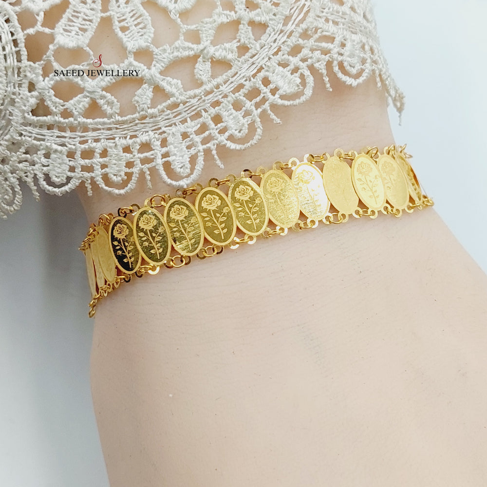 21K Gold Print Ounce Bracelet by Saeed Jewelry - Image 2