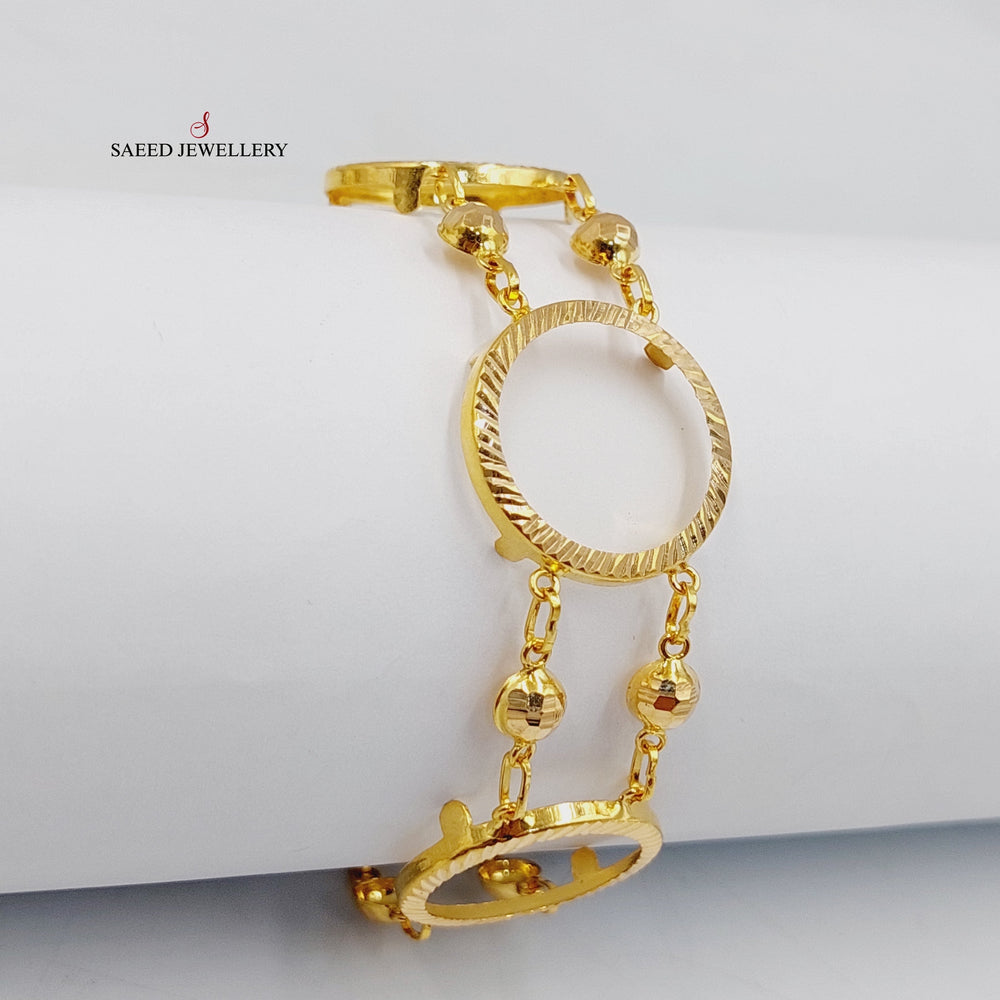 21K Gold Rashadi Frame Bracelet by Saeed Jewelry - Image 2