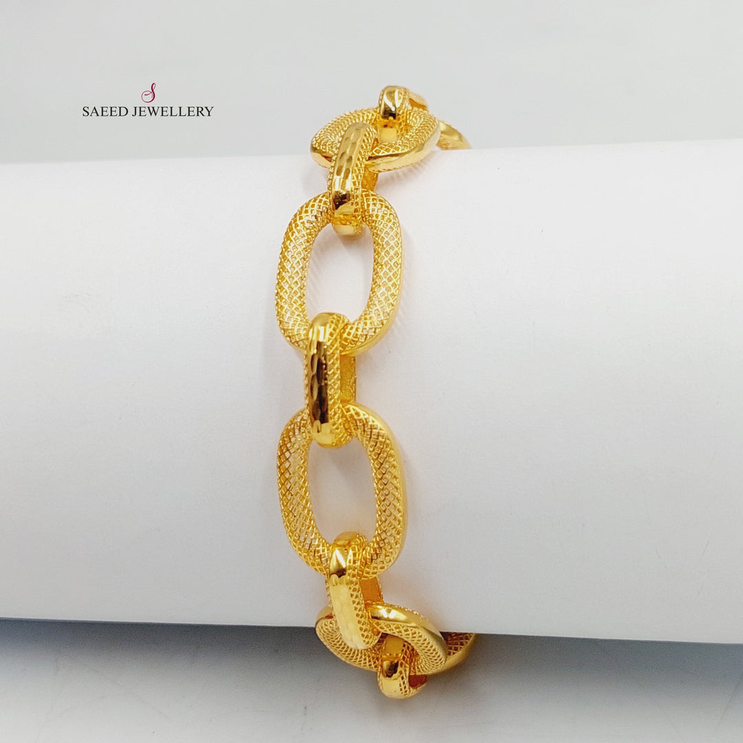 21K Gold Deluxe Cuban Links Bracelet by Saeed Jewelry - Image 2