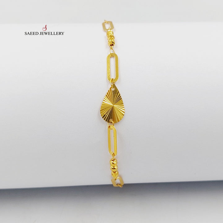 21K Gold Light Paperclip Bracelet by Saeed Jewelry - Image 3