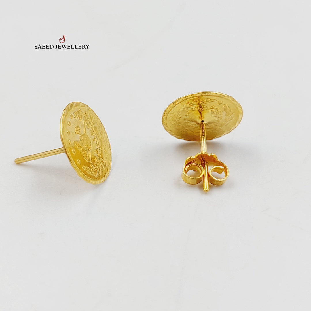 21K Gold Rashadi Screw Earrings by Saeed Jewelry - Image 1