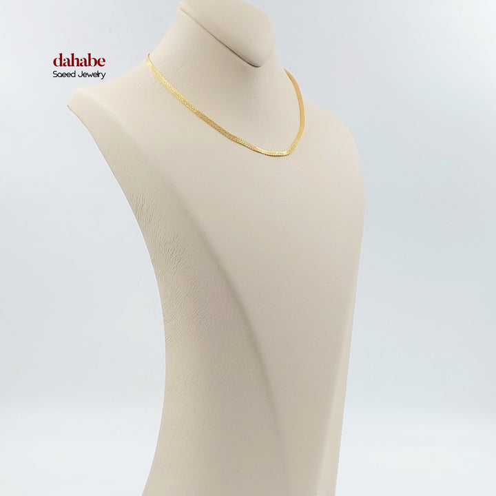 21K Gold 2.5mm Flat Chain Necklace