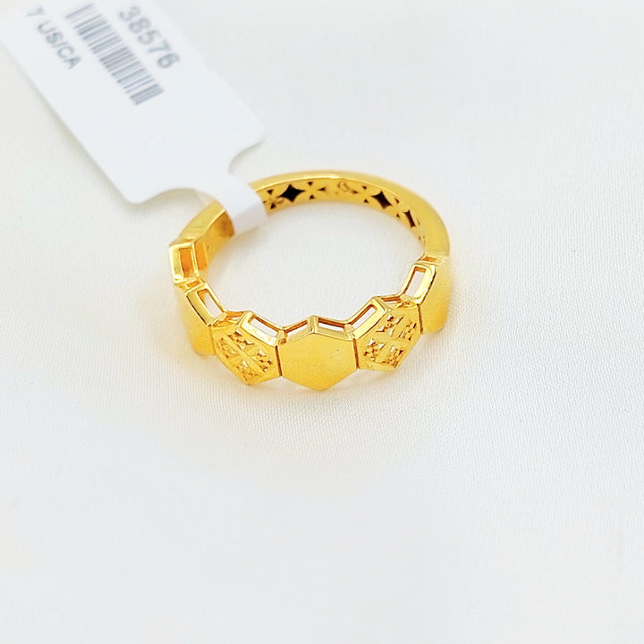 21K Gold Geometric Openwork Ring