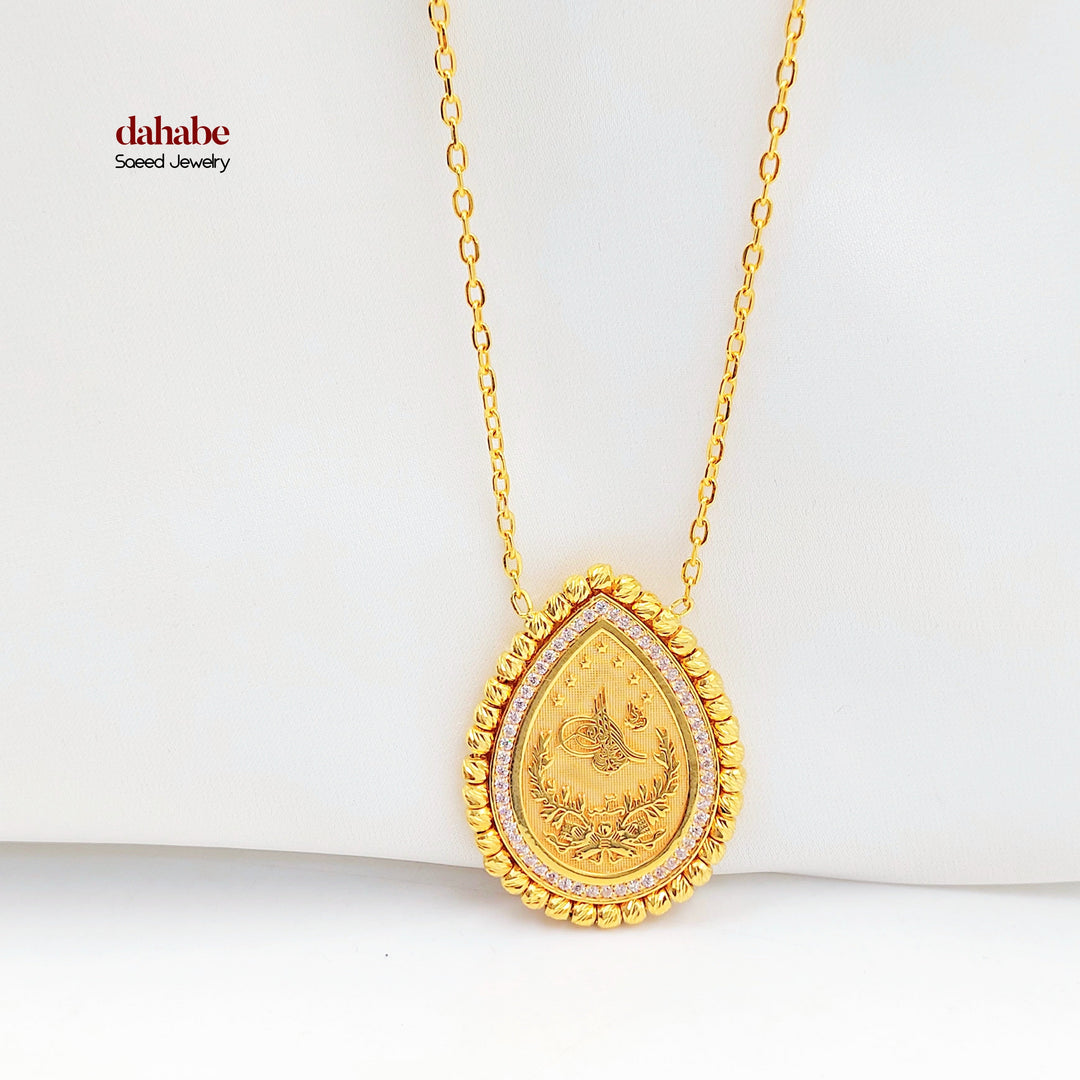 21K Gold Ottoman Teardrop Necklace