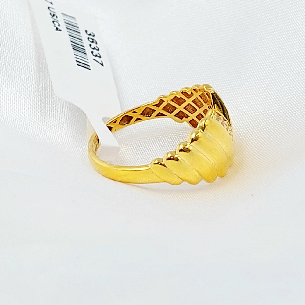 21K خاتم اكسترا مرصع-مجوهرات الشيخ سعيد-Saeed Jewelry 