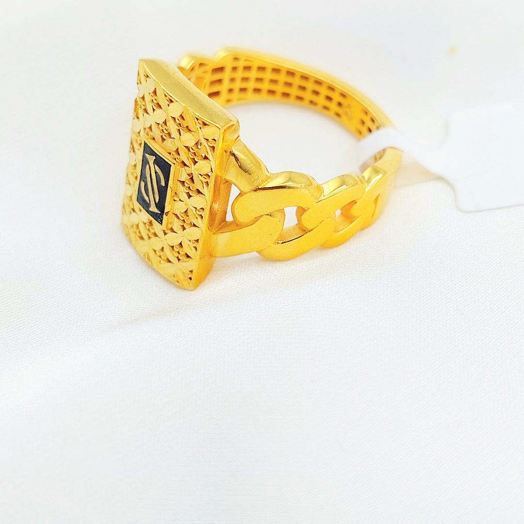 21K Gold Cuban Link Signet Ring