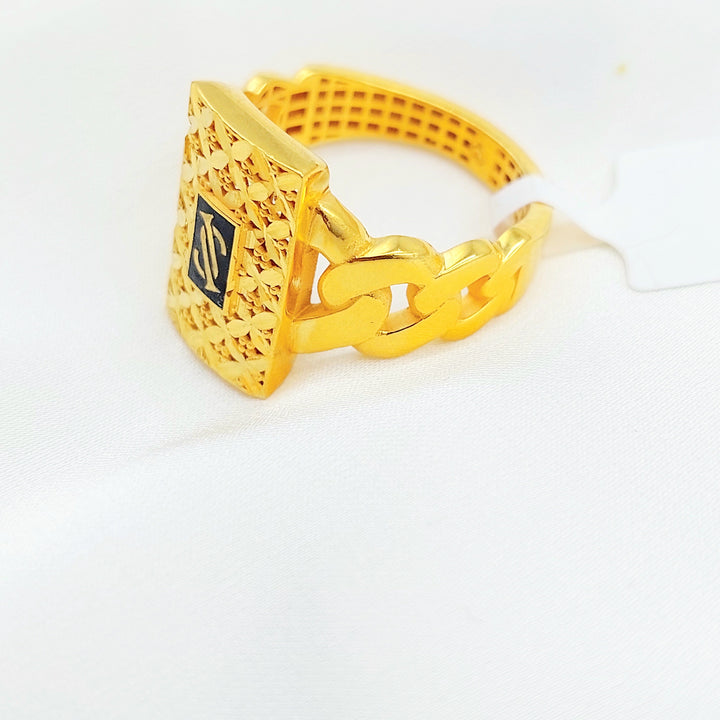 21K Gold Cuban Link Signet Ring