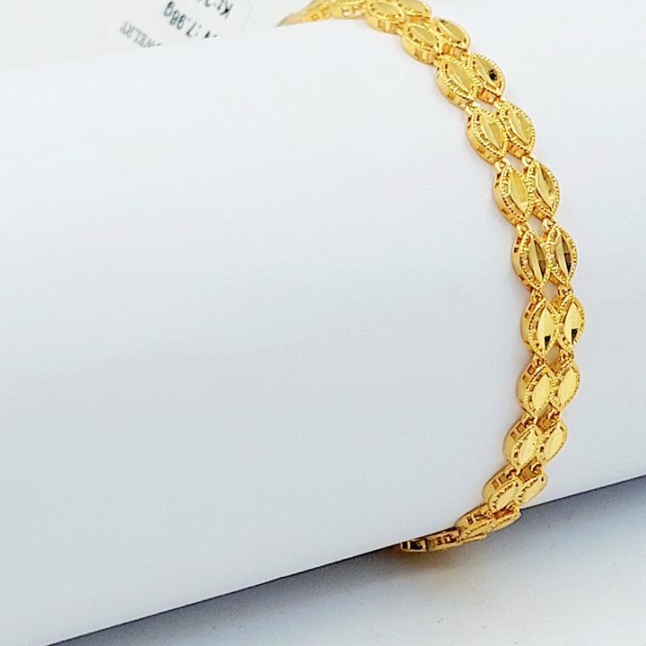 Flat Engraved Bracelet Made of 21K Gold by Saeed Jewelry 