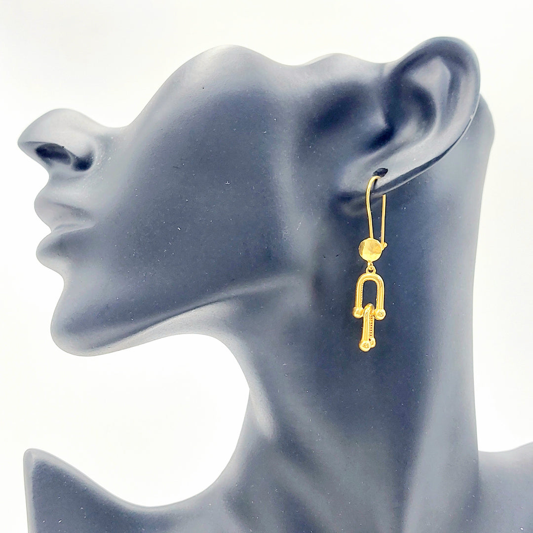 21K Gold Shackle Drop Earrings