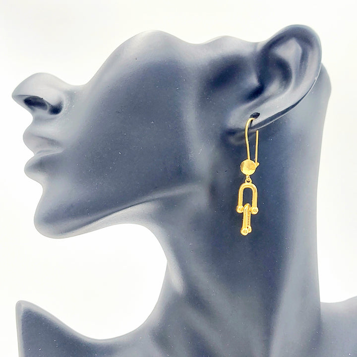 21K Gold Shackle Drop Earrings