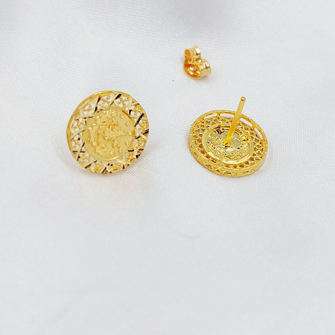 Rashadi Hoop Earrings Made of 21K Gold by Saeed Jewelry 