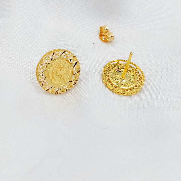 Rashadi Hoop Earrings Made of 21K Gold by Saeed Jewelry 