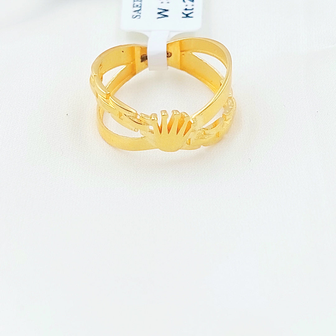 Deluxe X Style Ring Made of 21K Gold by Saeed Jewelry 