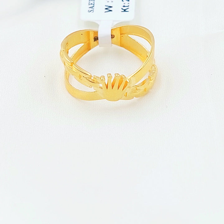 Deluxe X Style Ring Made of 21K Gold by Saeed Jewelry 