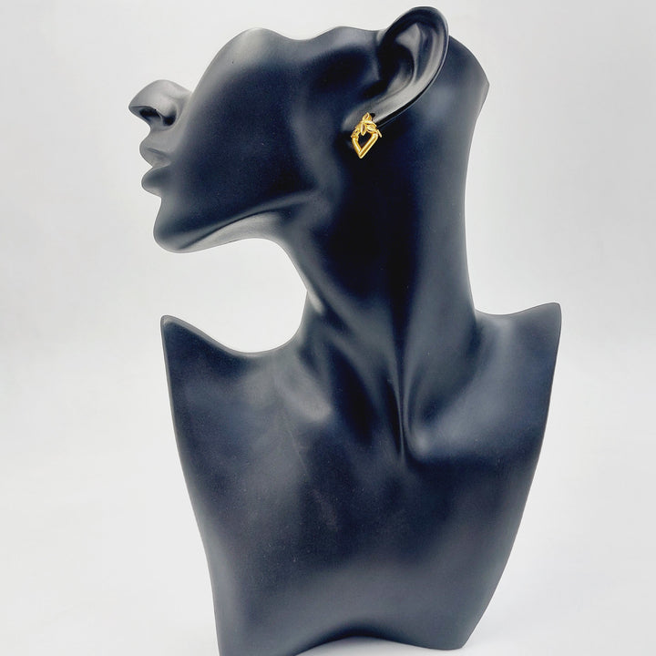 21K حلق ورق الشجر-مجوهرات الشيخ سعيد-Saeed Jewelry 